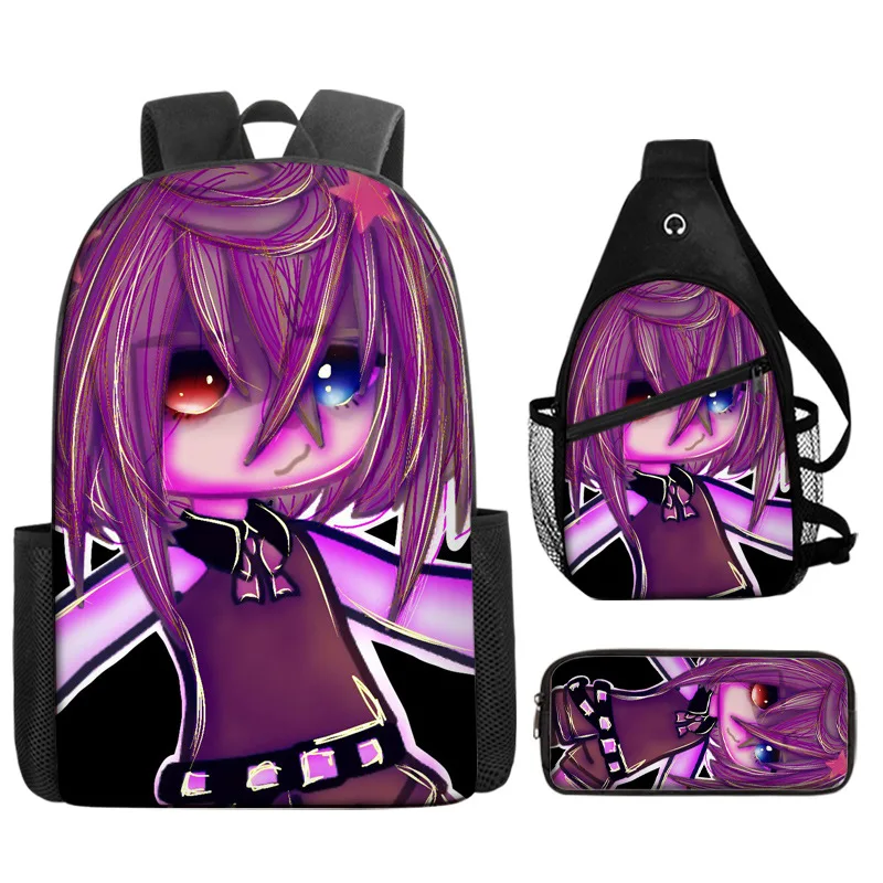 Gacha Life Schoolbag para Meninos e Meninas, Estudantes Mochila, Crossbody  Bag, Pen Case, Anime Dos Desenhos Animados, Laptop, Notebook, Hot Game