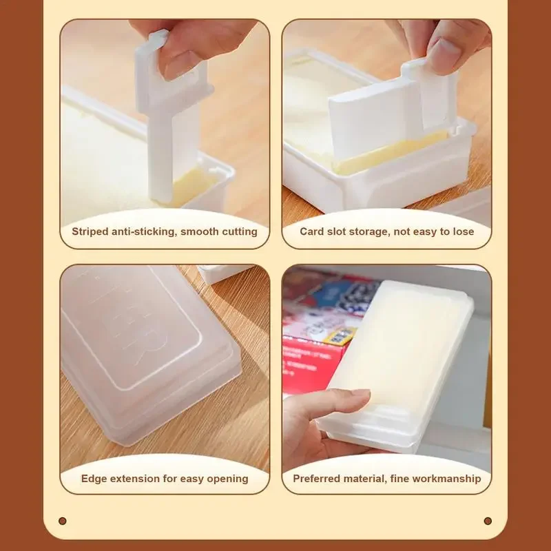 Butter Dish with Cover Butter Plates with Cutter Slicer Fresh-keeping Box Countertop Box for Refrigerator Storage Home