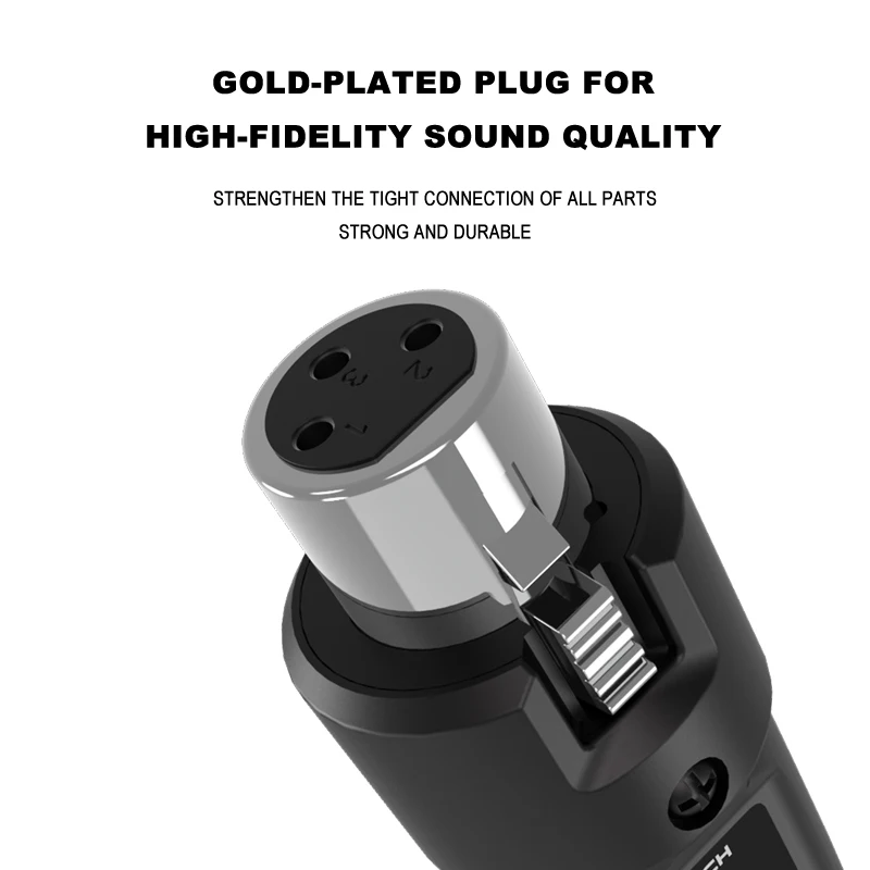UHF XLR Adapter System Wireless Microphone Transmitter Receiver System for Dynamic Microphone Guitar Audio Mixer PA System