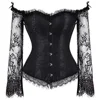 Off-Shoulder Long Sleevelace Chest Support Waist Women's Vintage Tight Chest Clothes Sexy Brassette Court Body Wrap