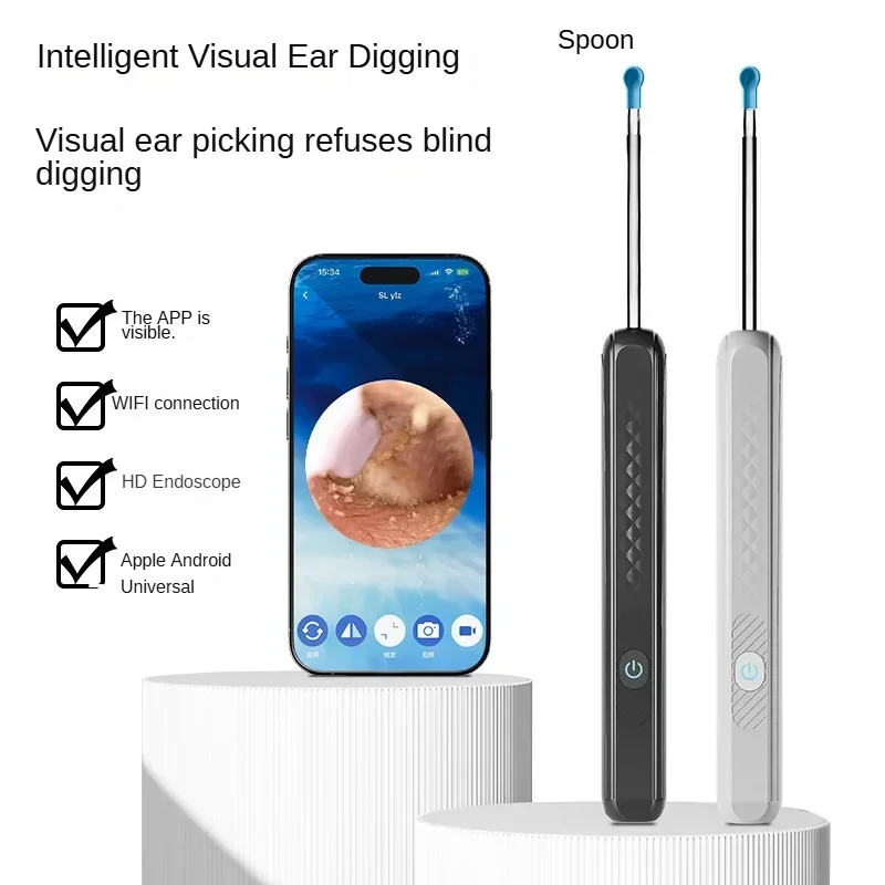 Wireless Smart Visual Ear Cleaner 800W Ear Stick Otoscope  Ear Wax Removal Tool Ear pick Camera Ear Endoscope for iOS Android