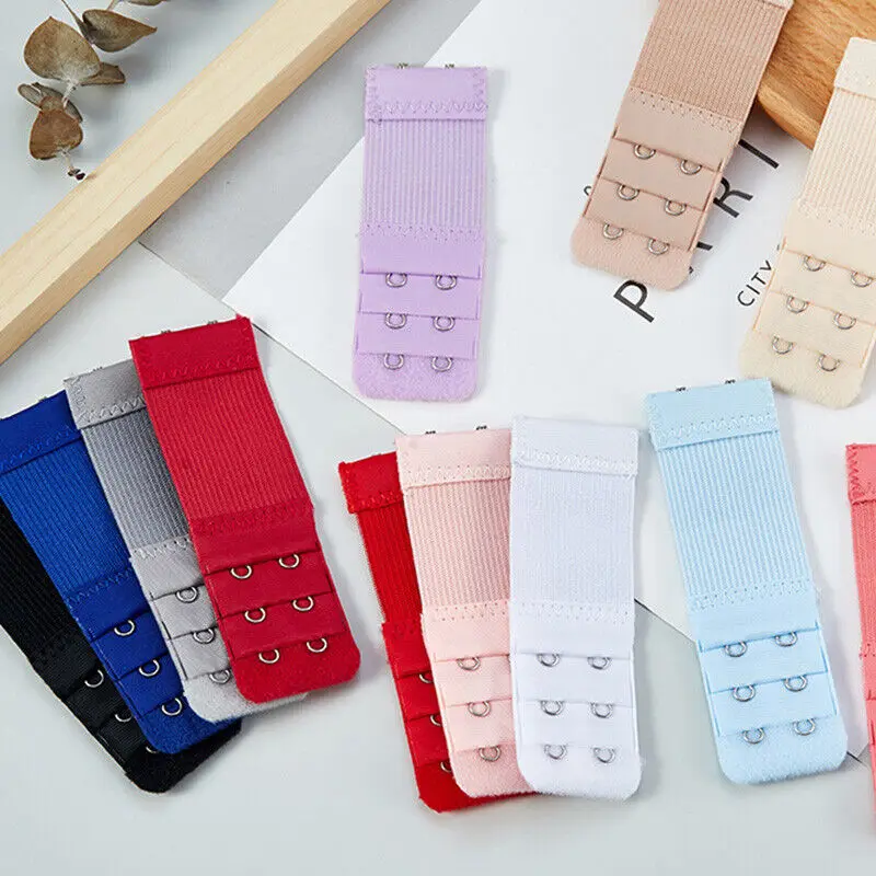 Bra Extender 1pc/5pcs Women 3 Row 2 Hooks Elastic Strap Underwear Bra Extension Adjustable