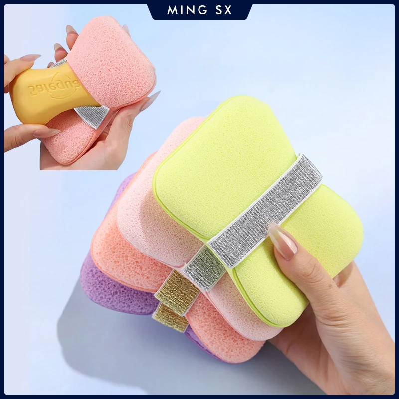 Sponge Soap Bag Bath Cleansing Foaming Net Pouch Body Exfoliating Scrubber Sponges Bathroom Nylon Soap Pocket 1/4PCS