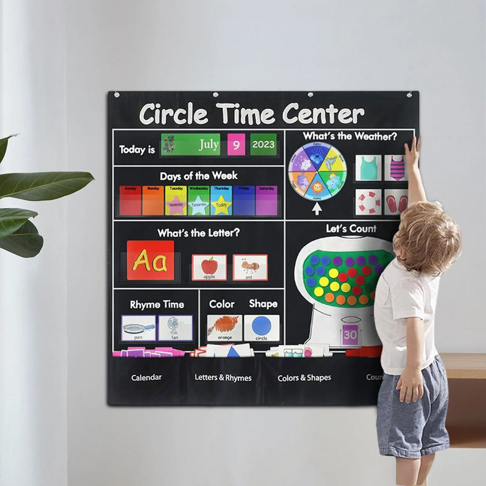 

Circle Time Learning Center Pocket Chart for Group Activity Kindergarten