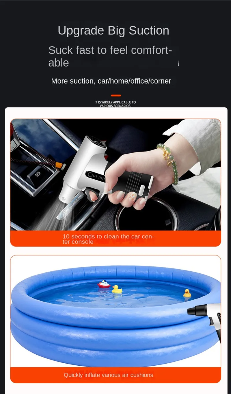 Leaf Blower 130,000 Handheld Turbo Fan Violent Powerful Fast Charging Portable High Speed Hair Dryer Fan 송풍기 대포송풍기 송풍기 대포 무선 송풍기 4