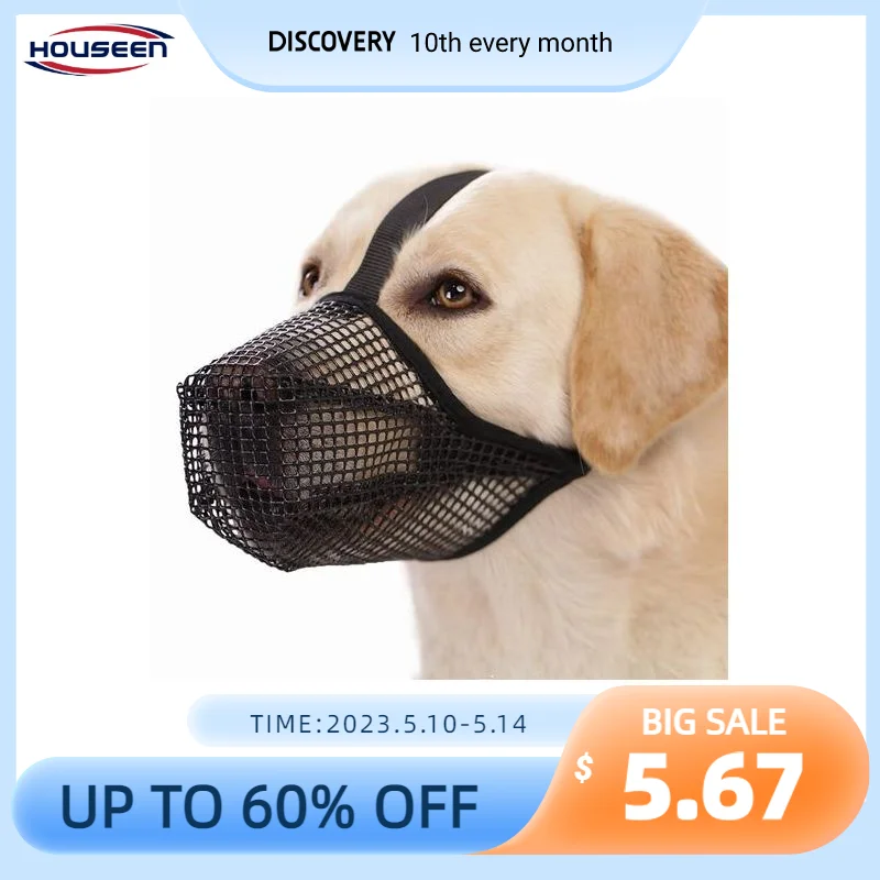 Pet Dog Muzzles Soft Adjustable Muzzle Dog Mouth Mask Breathable Muzzle