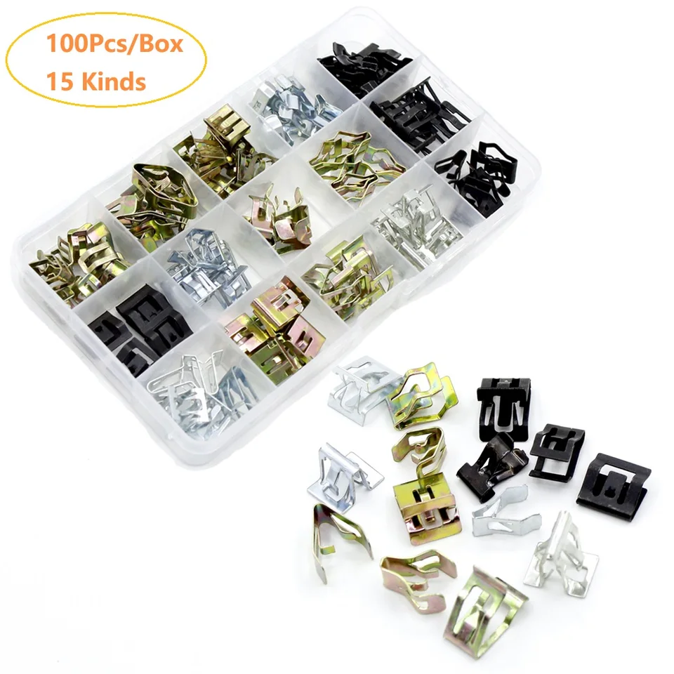 Universele U-clip set voor auto, 30 stuks, 18,2 mm, metalen trim paneel