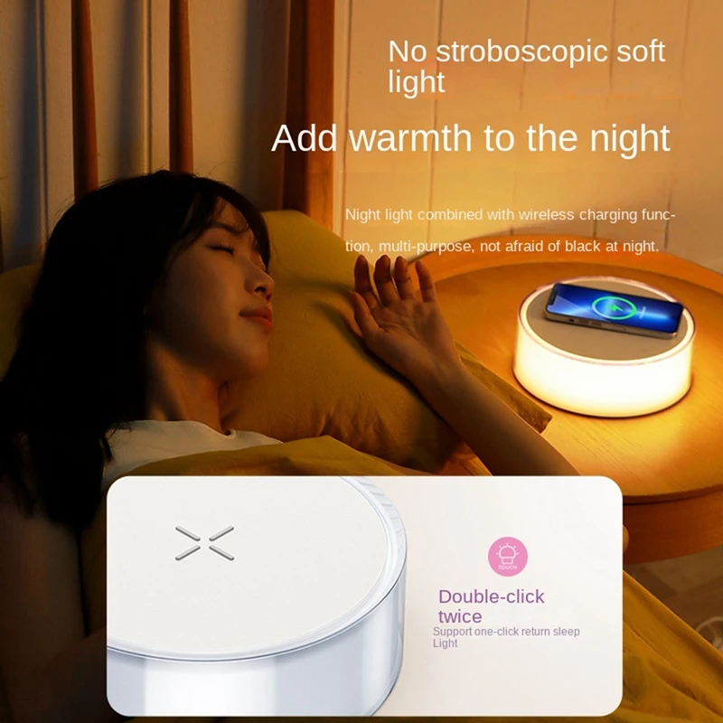 

Night Light Atmosphere Light Multifunctional Mobile Wireless Charging Home Decor Lights Durable