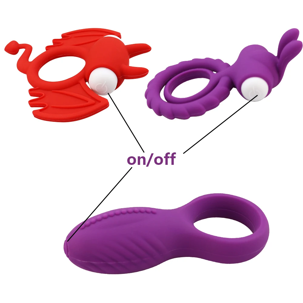Anillo de C&oacute;ckel de Silicona Suave con Vibrador Dual Estimulaci&oacute;n Cl&iacute;toris Anillo Pene para Hombres Juguetes Sexuales par