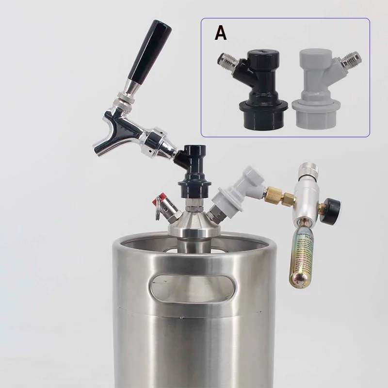 Beverage Dispenser Faucet Mini Keg Ball Lock Tap Include 50cm Silicone Hose 304 Stainless Steel Homebrew Spear