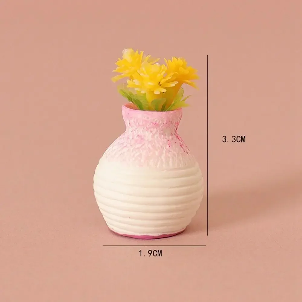 Miniature Dollhouse Decorative Green Luo Plant in Vase - Outdoor Floral Accent