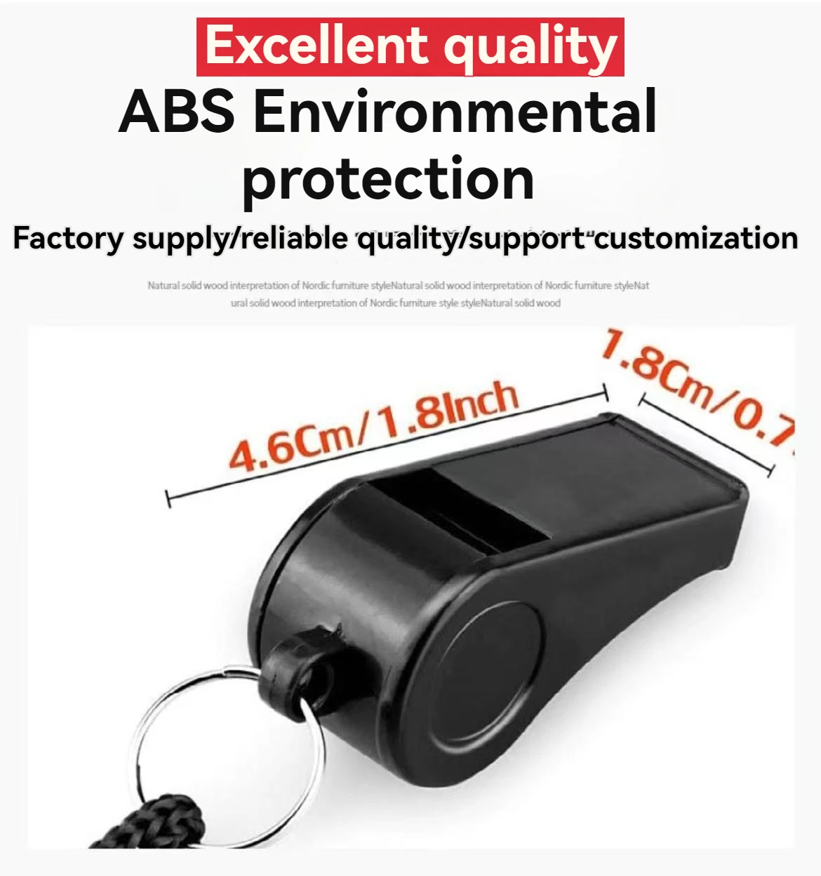 Wholesale 100PCS High Quality Black Whistle Referee Game Halter Whistle Outdoor Tour Hiking Whistle Suitable For Basketball and 2