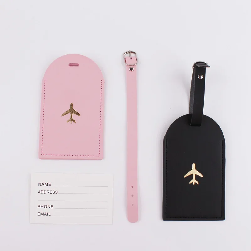 Portable PU Leather Luggage Tag - Travel Accessory for Name and Address Display
