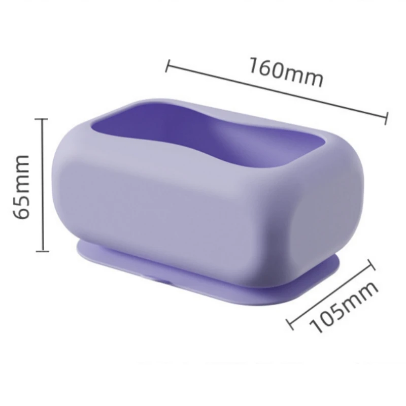 Silicone Suction Cup Tissue Box Wall-Mounted Napkin Storage Box Decorative Large Capacity Tissue Holder Dispenser Container 6