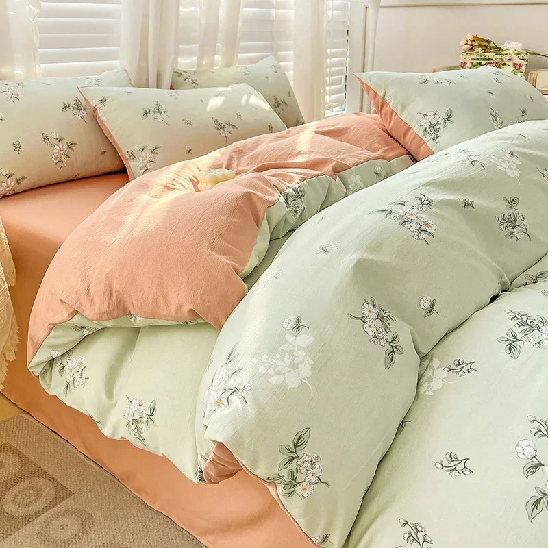 

3 Pieces Duvet Cover, Floral Duvet Cover with Zipper Closure 4 Ties, Microfiber Duvet Cover Bedding Set