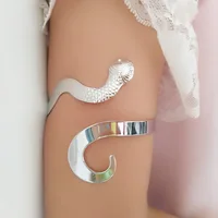 Gold Silver Color Snake Arm Bracelet For Women Men Punk Fashion Exaggerated Opening Adjustable Armband Bangles Egyptian Jewelry 2