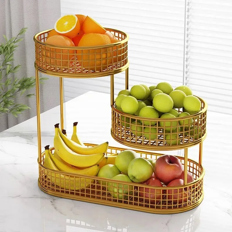 3 Tiers Countertop Fruit Basket,Portable Fruit Bowle Basket Kitchen Organizer Storage & Dining Room Fruits Vegetable Snacks 3