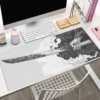 Black And White Comic Wind Sword Model Keyboard Mouse Pad Desk Mat, 3D Gaming Mouse Pad with Non-Slip Rubber Base Stitched Edges 5