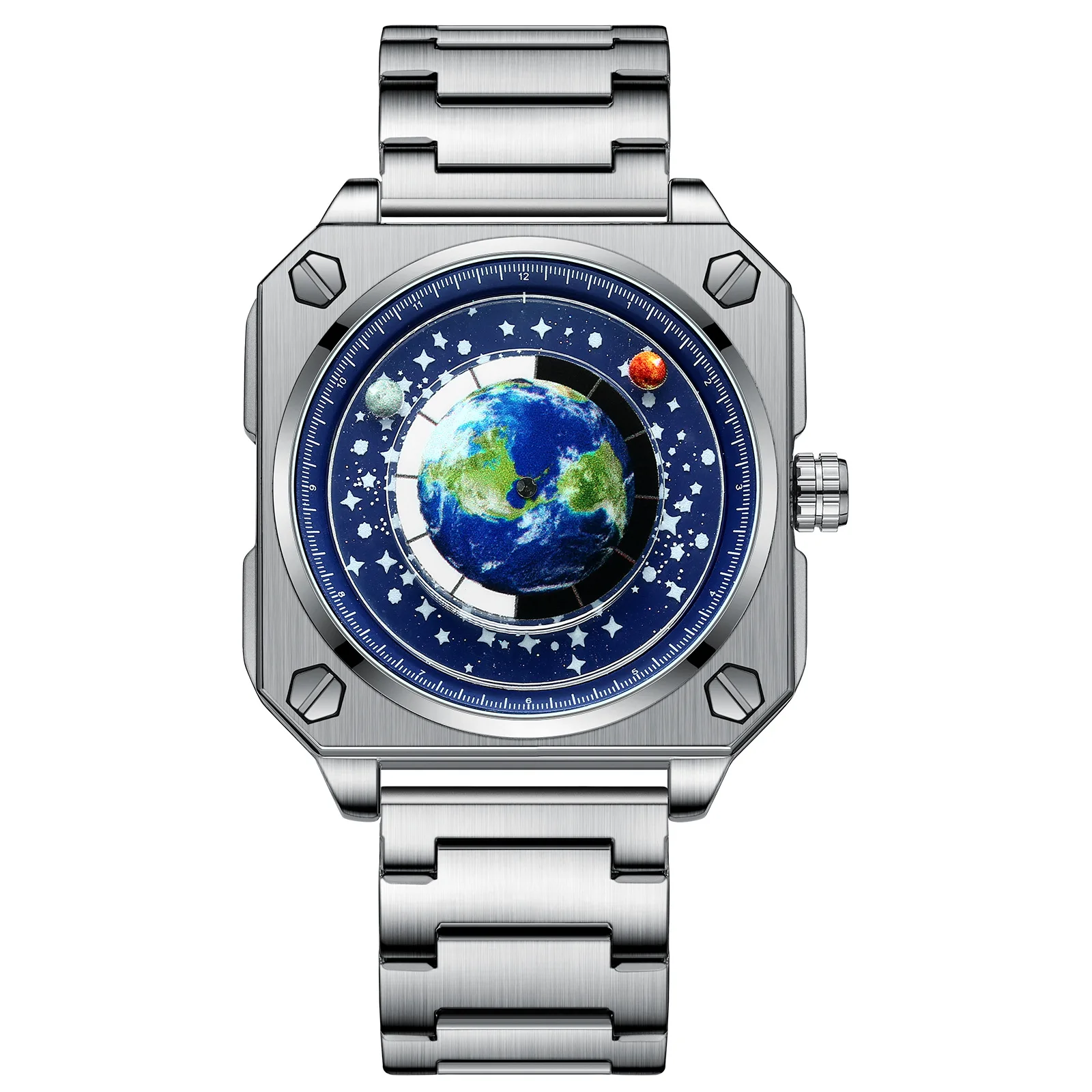 Orologio Da Polso Uomo In Acciaio - Impermeabile 30m, Quadrante Luminoso Con Calendario, Design Creativo - 2