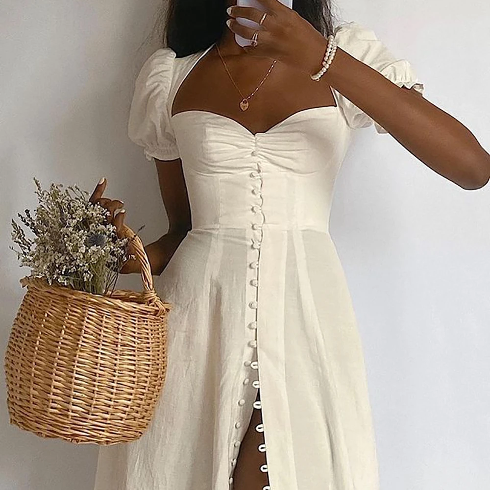 milkmaid dress with slit