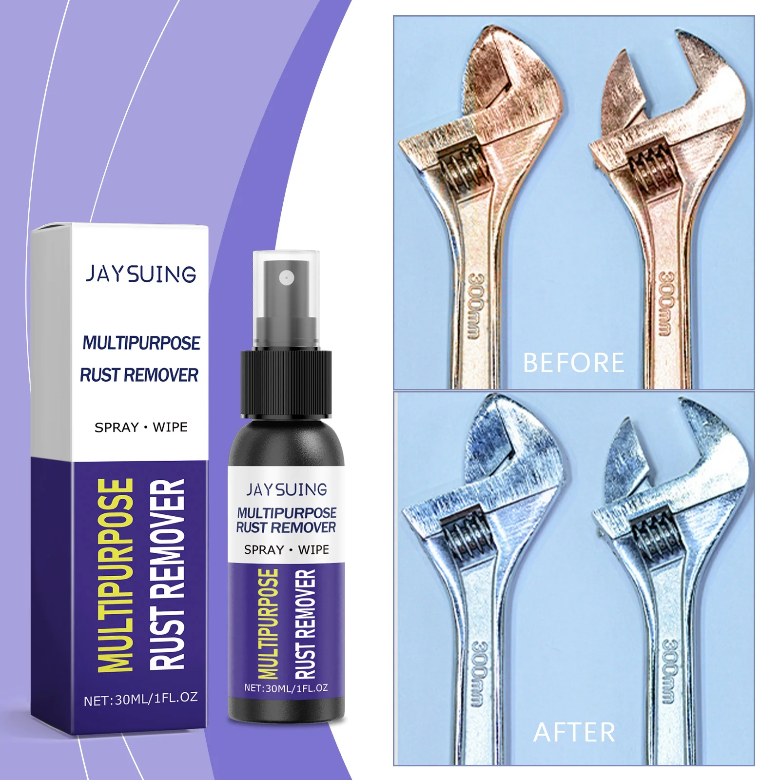 Paint rust remover 30ml Rust Remover Potent Car Detailing Maintenance Multi-Purpose Supplies Auto Accessories Gadget Anti-Rust Metal Chrome