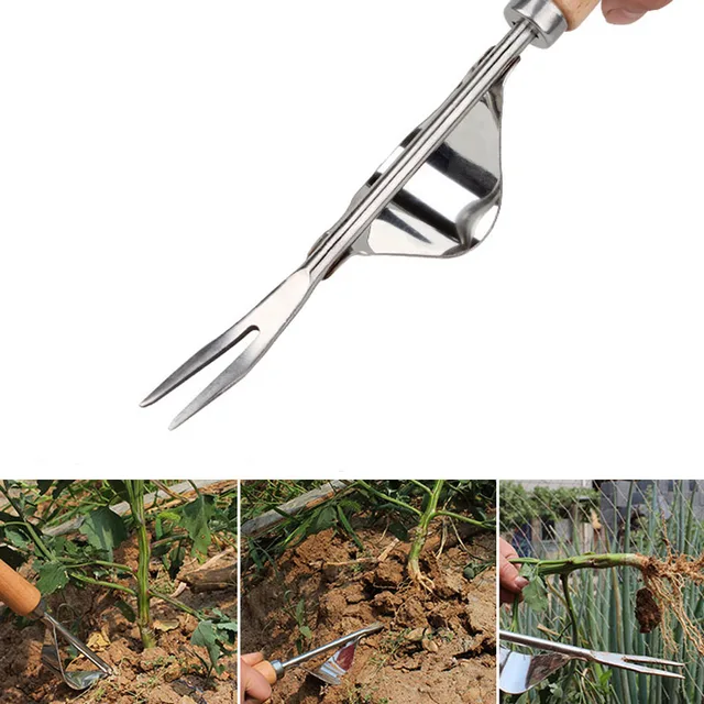 Többfunkciós Rozsdamentes Acél Mezőgazdasági Terület Húzó Pitypang Ásás Gyep Gyomi Transzplantáció Fa Fogantyúkert Kültéri Kézi Szerszám - Image 3