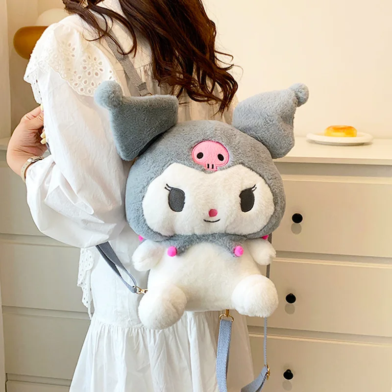 

NEW Kuromi Plush Backpack Diagonal backpack Anime Cartoon Doll Cute Beauty Soft Suffed Plush Backpacks Birthday Gift Toys