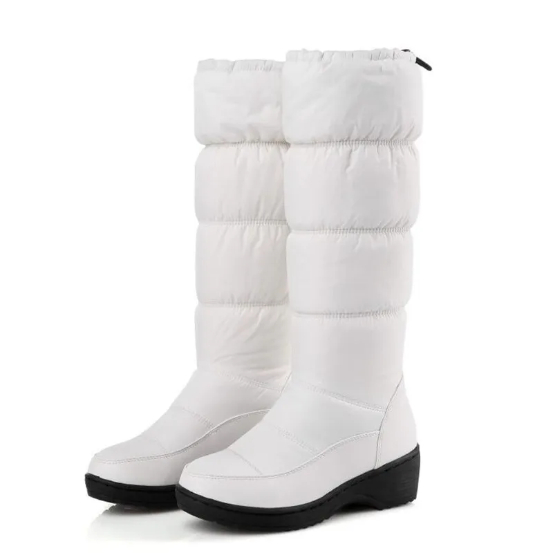 Warm Fur Plush Down Women Snow Boots Winter 2023 Women Shoes Waterproof Comfortable Women Knee High Boots Black White Plus Size