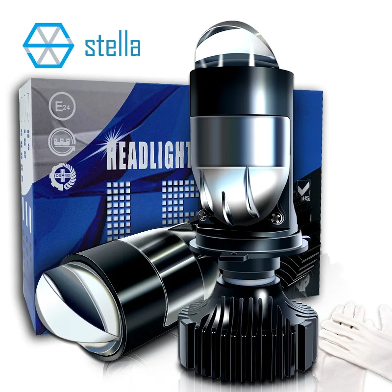 Auto Headlight LED Lamps Mini Lens H4 Bulbs for Cars