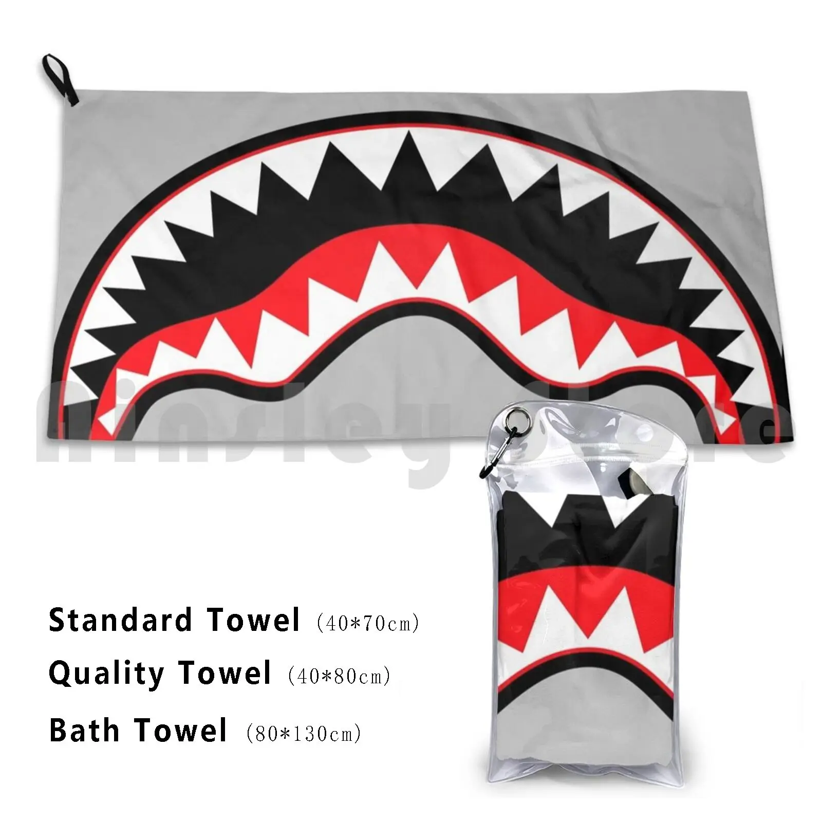 Flying Tiger Teeth Bath Towel Beach Cushion Flyinr Tiger Teeth Shark Teeth Jet Fighter