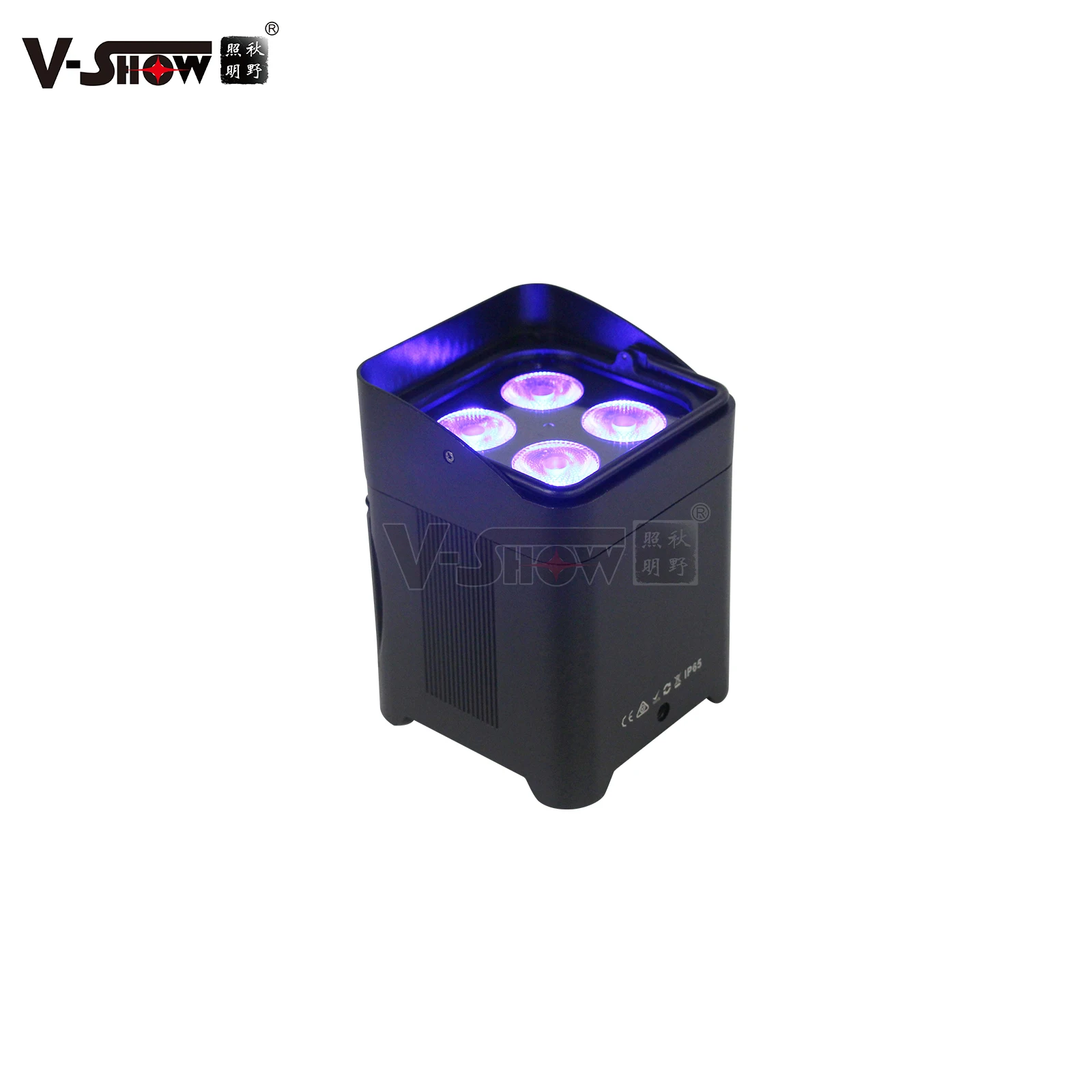 V-show 야외 방수 배터리 가방 포함, 무선 DMX 와이파이 원격 LED 웨딩 업라이트, 4x18W RGBWAUV, 6in 1 LED 파, 4 개