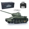 Heng Long 1/16 RTR RC Tank 2.4G 7.0 Plastic Ver Soviet T34-85 3909 BBs Shoot IR Battle Radio Smoke Effect RC Model TH17764-SMT7 1