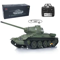 Heng Long 1/16 RTR RC Tank 2.4G 7.0 Plastic Ver Soviet T34-85 3909 BBs Shoot IR Battle Radio Smoke Effect RC Model TH17764-SMT7 1