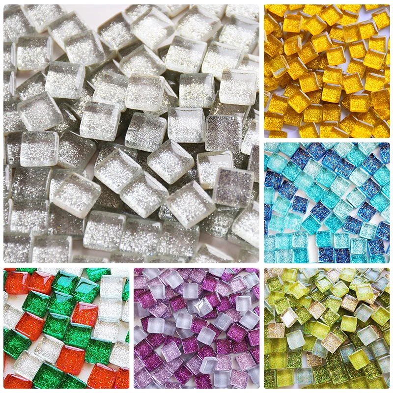 50pcs Mosaic Tile Square Mix Bulk DIY Pieces 1X1cm Stained Glass Used for  Vases Picture Frames Coasters Home Art Decoration - AliExpress