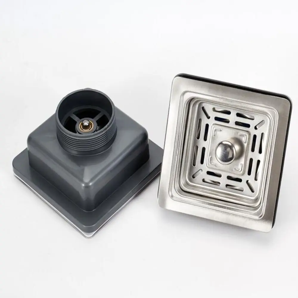 Stainless Steel Sink Square Drainer Sink Drain Filter With Removable Basket Pipe Mop Pool Strainer Sewer