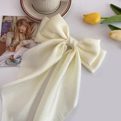 Elegant Satin Bow Hair Clip (Beige)