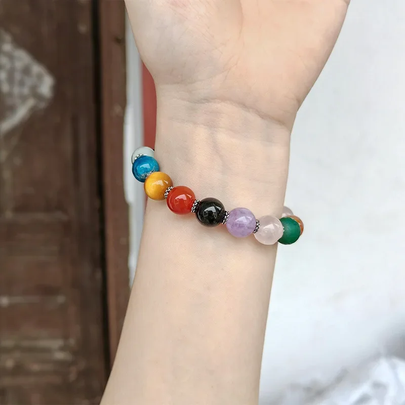 Multicolored Imitate Multi Treasure Bracelet Lovers New Chinese Style China-Chic Fashion Retro Imitation Natural Stone Bracelet