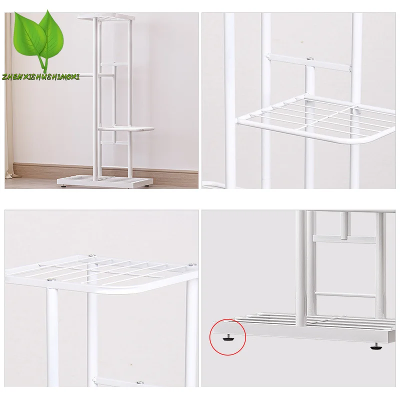 Metal Flower Pot Holder 4 Tier 5 Potted Plant Stand Storage Rack Display Stand Indoor Garden Decor