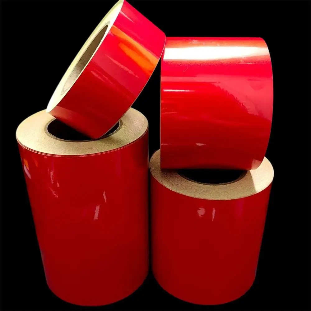 5cm/10cm/15cm/20cm*5m Red Reflective Tapes Glass Bead Plain Reflectors Waterproof Adhesive Stickers For Cars Truck Warning Signs