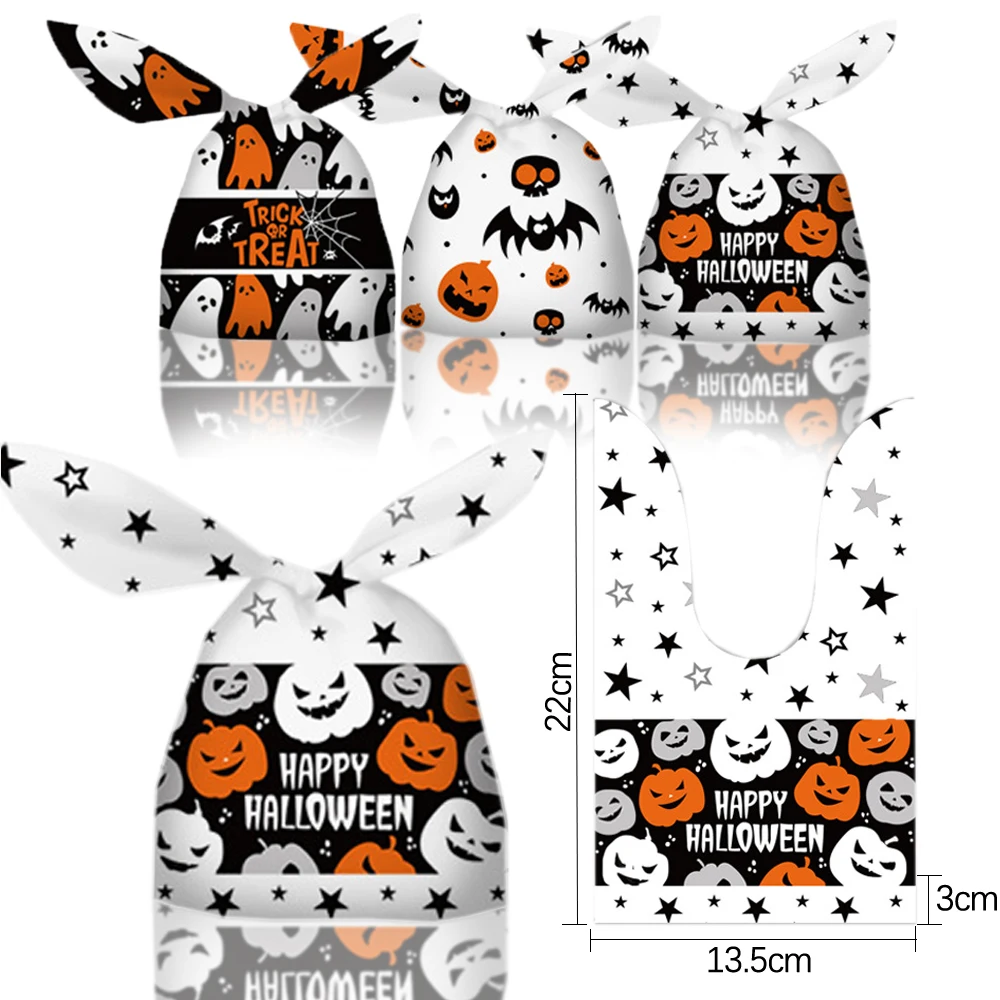 50 Stück Halloween-Geschenktüten Halloween-Süßigkeiten-Kekstüten Kürbis-Fledermaus-Süßes oder Saures Verpackungstüten Halloween-Dekoration 2026 – Detail 8