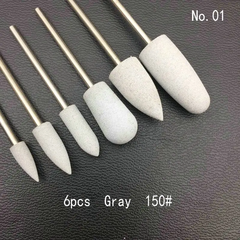 6pcs/set Rubber Silicon Nail Drill Milling Cutter for Manicure Bit Flexible Polisher Machine Electric Nail File Art Tools 3