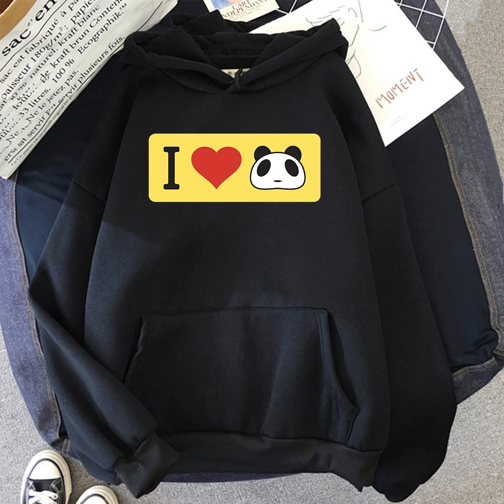 

I Love Panda Cute Cartoon Man Pullover Funny Graphic Hip Hop Street Hoody For Men Anime Warm Casual Sweatshirt Long Sleeve