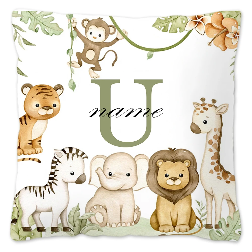 Personalized Animal Pillowcase - Custom Name Kids Bedroom Decoration & Birthday Gift