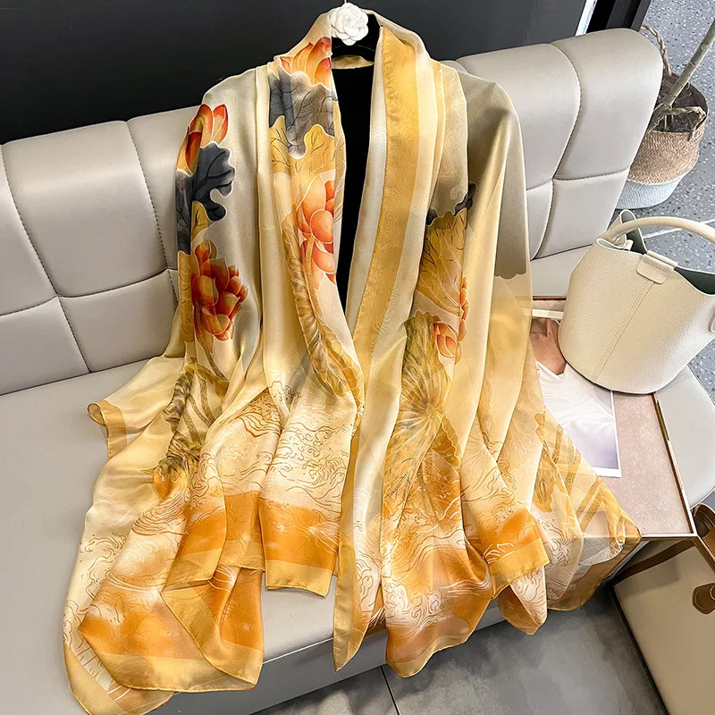 

Fashion Pashmina Scarves For Gift Luxury Couple Style New Shawls Women 180X130CM Sunscreen Scarf Winter Cashmere Warm Silk Hijab