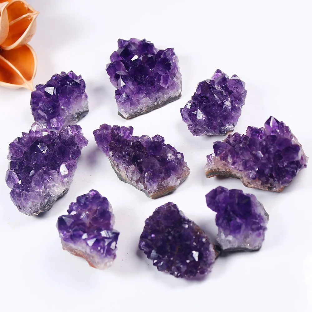 

Natural Raw Amethyst Quartz Purple Crystal Home Decorations Irregular Stone Purple Gravel Mineral Healing Crystal Cluster Crafts