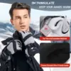 WOLFILIST Ski Gloves Waterproof Windproof - 3M Thinsulate Insulated Warm Snow Gloves with Zipper Pocket 2