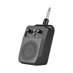 Compact Bluetooth-Enabled Portable Guitar Speaker with Adjustable Sound and Rechargeable Battery (Black)