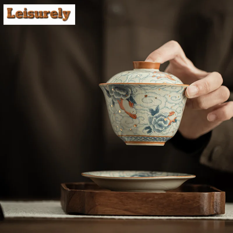 100ml Cloud Rabbit Gaiwan Aesthetic Ingot Sancai Non Scalding Tea Tureen Tea Making Cover Bowl For Kung Fu Tea Accessories Craft