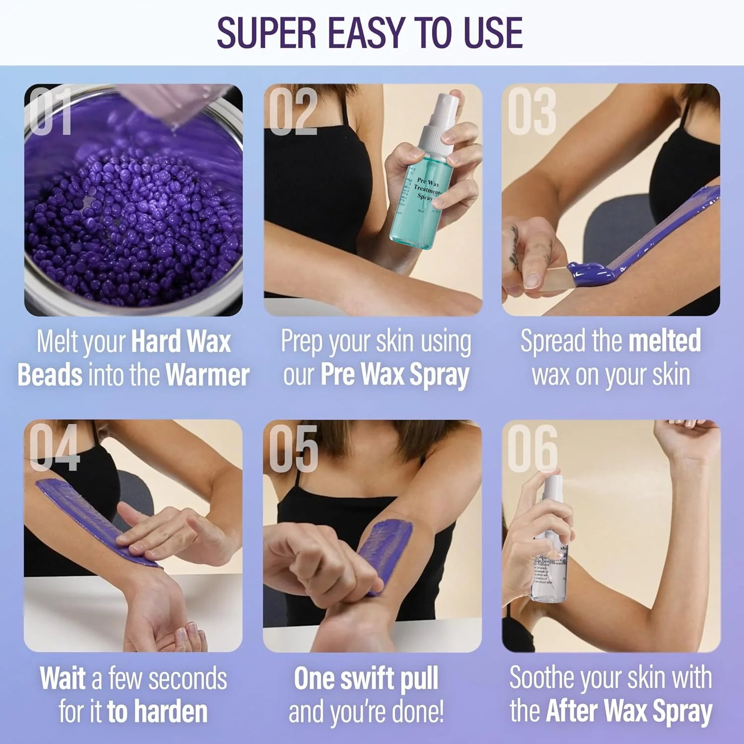 Home Hair Removal Waxing Kit US Plug 4 Packs Hard Wax Beads Silicone Wax Pot for Full Body Face Legs Bikini Brazilian hair removal wax hair removal wax heater