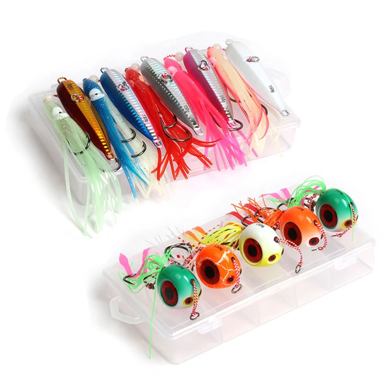

5PCS Inchiku Jigging Lure Metal Jig Head Lure 60g Squid Hooks Bait Sinking Saltwater Luminous Fishing Lures Hooks Fishing Goods